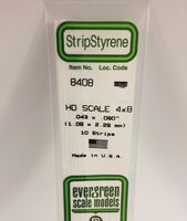 "O" Scale Polystyrene Strip (35 cm) 1,10 x 2,28 mm (4 x 8) (1 pc) - Image 1