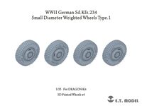 German Sd.Kfz.234 - Small Diameter Weighted Wheels Type 1 (for Dragon Kit)