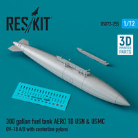 300 Gallon Fuel Tank AERO 1D USN And USMC (1pc) (OV-10 A/D With Centerline Pylons) (3D Printed) - Image 1