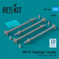 AIM-9X Sidewinder Missiles (4pcs) (F-15, F-16, F-18, F-35) (3D Printed) - Image 1