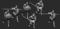 Hoplites of the Battle of Marathon second line 3 different movements