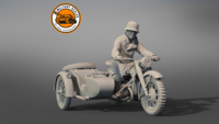 German Soldiers 1940s With BMW R-12 #1