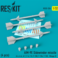 AIM-9E Sidewinder  missile 4 pcs A-4, A-6, A-7, F-4, F-8, F-100, F-104, F-105,  Mirage III - Image 1