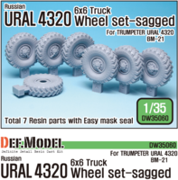 Russian URAL-4320 Truck / BM21 Sagged Wheel set (for Trumpeter 1/35) - Image 1