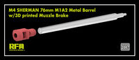M4 SHERMAN 76mm M1A2 metal barrel w/3D printed muzzle brake - Image 1