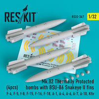 Mk.82 thermally protected bombs with BSU-86 Snakeye II fins (4 pcs) (F-4, F-5, F-8, F-15, F-16, F-18, A-1, A-4, A-6, A-7, A-10, Kfir)