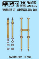 WWI Fighter Albatross DII, DIII, DV(a) Seat Belt Set (for Wingnut Wings kits) - Image 1