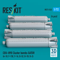 CBU-89B Cluster Bombs GATOR (4pcs) (A-10, F-15E, F-16, B-52, B-1B, B-2) (3D Printed)