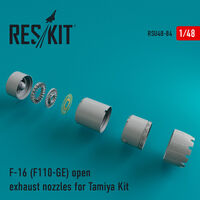 F-16 (F110-GE) open exhaust nozzles for Tamiya Kit