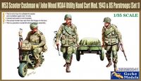 M53 Scooter Cushman w/John Wood M3A4 Utility Hand Cart Mod.1943 & US Paratroops (Set 1)