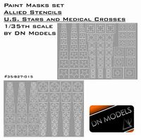 Paint Masks WW II Allied US Stars And Medical Crosses Stencil For Vehicles And Tanks