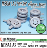 U.S M35 Cargo truck GY sagged wheel set (for AFV Club M35A1/2) - Image 1