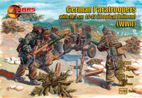 German WWII Paratroopers in tropical uniforms with LG-43 10,5 cm gun