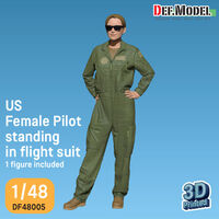 US Female Pilot Standing In Flight Suit (1 Fig.) - Image 1