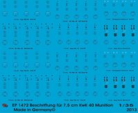 Markings For 7,5 cm KwK 40 Ammo