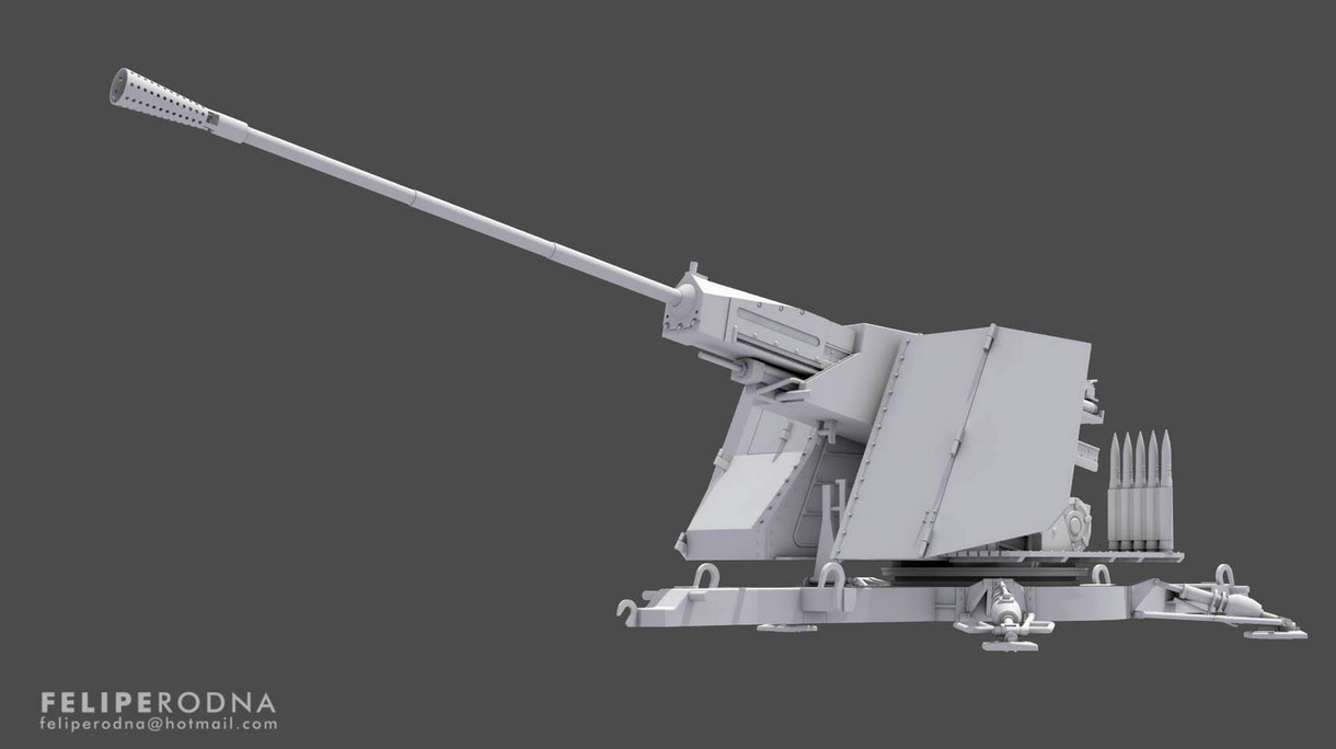 5.5cm Flak (VG2) Device 58 model do sklejania Custom scale