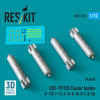 CBU-97/105 Cluster Bombs (4pcs) (F-15E, F-16, A-10, B-1B, B-2, B-52) (3D Printed)