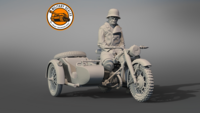German Soldiers 1940s With BMW R-12 #2