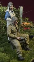 WWII Belgian Nurse with wounded BEF soldier, Belgium 1940