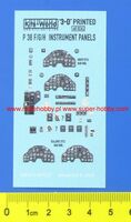 Lockheed P-38F/G/H Lightning3D Full colour Instrument Panels (for Academy, Hasagawa, Italeri and Tamiya kits)