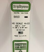 "O" Scale Polystyrene Strip (35 cm) 1,10 x 2,84 mm (4 x 10) (1 pc) - Image 1