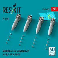 Mk.83 Bombs With MAU-91 (4pcs) (A-4E, A-4F, B-52G/H) (3D Printed) - Image 1