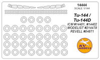 Tupolev Tu-144 / Tu-144D (ICM / REVELL/ MODELIST) + wheels masks - Image 1