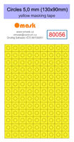 Circles 5,0 mm (130 x 90 mm) Yellow Masking tape - Image 1