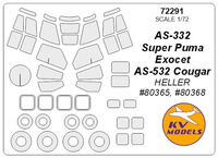 AS-332 Super Puma Exocet / AS-532 Cougar (HELLER) + wheels masks