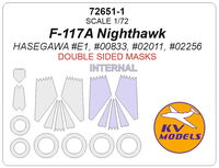 F-117A Nighthawk (HASEGAWA #E1,#00833, #02011, #02256) - (double sided) + wheels masks