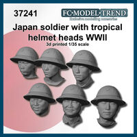 Japan Soldier With Tropical Helmet Heads WWII - Image 1