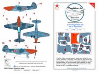 Yakovlev Yak-3 - camouflage pattern paint masks with red nose  (for ICM kits) - Image 1
