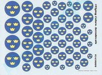 Swedish National Insignia - 5 smaller sizes (1937-1940 period)