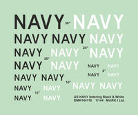 US Navy lettering - Black & White (2 sets)