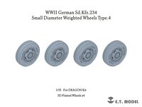 German Sd.Kfz.234 - Small Diameter Weighted Wheels Type 4 (for Dragon Kit)