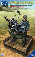 Zwillingssockel 36 WWII German Anti-Aircraft Machine gun Mount with soldier - Image 1