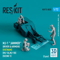 MJ-1 Jammer Driver And Airmens (Vietnam) (MJ-1A, MJ-1B) (Scene 1) (3pcs) (3D Printed)