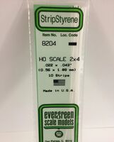 "O" Scale Polystyrene Strip (35 cm) 0,56 x 1,10 mm (2 x 4) (1 pc)
