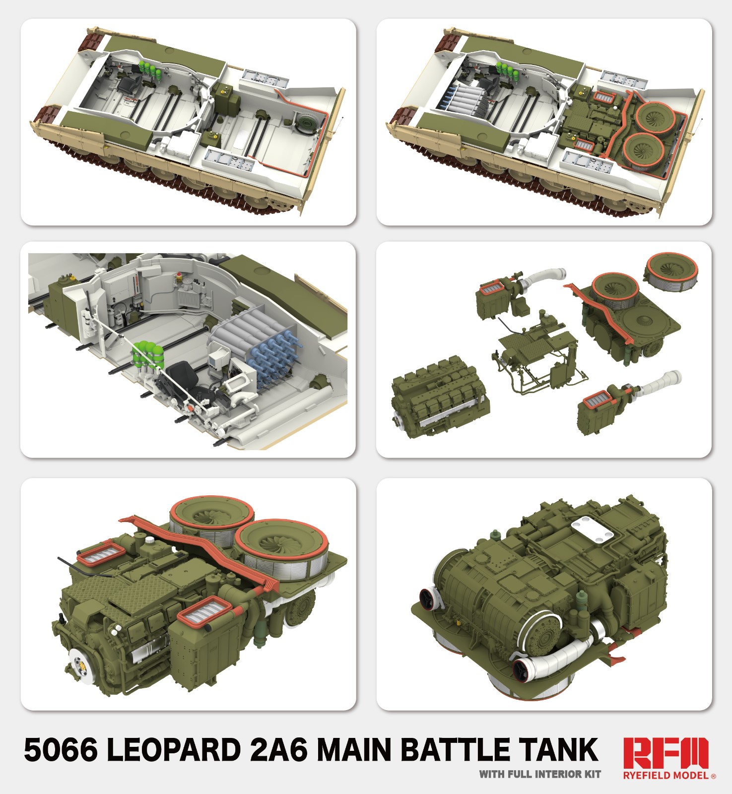 Leopard 2A6 Main Battle Tank with Full Interior model do