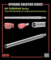 M4 Sherman Series 75 mm M3 Metal Barrel with 3D Printed Canvas Cover - Image 1