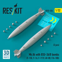 Mk.84 With BSU-36/B Bombs (2pcs) (F-15E, F-16, F-111F, AV-8B, F/A-18D) (3D Printed)