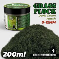 Static Grass Flock 9-12mm - DARK GREEN MARSH