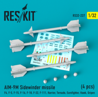 AIM-9M Sidewinder  missile 4 pcs F4, F-5, F-15, F-16, F-18, F-22, F-111, Harrier, Tornado, Eurofighter, Hawk, Gripen