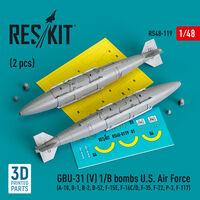 GBU-31 (V) 1/B Bombs U.S. Air Force (2pcs) (A-10, B-1, B-2, B-52, F-15E, F-16C/D, F-35, F-22, P-3, F-117)  (3D Printed) - Image 1