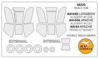 AH-64D LONGBOW / AH-64A APACHE / AH-64 APACHE (ACADEMY / MODELIST) - Double sided masks + wheels masks - Image 1