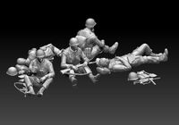 US WWII Soldiers Resting (5 Figures) - Image 1